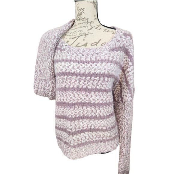 Xhilaration Purple Stripe Cropped Fit LS Sweater 2XL - Picture 2 of 8